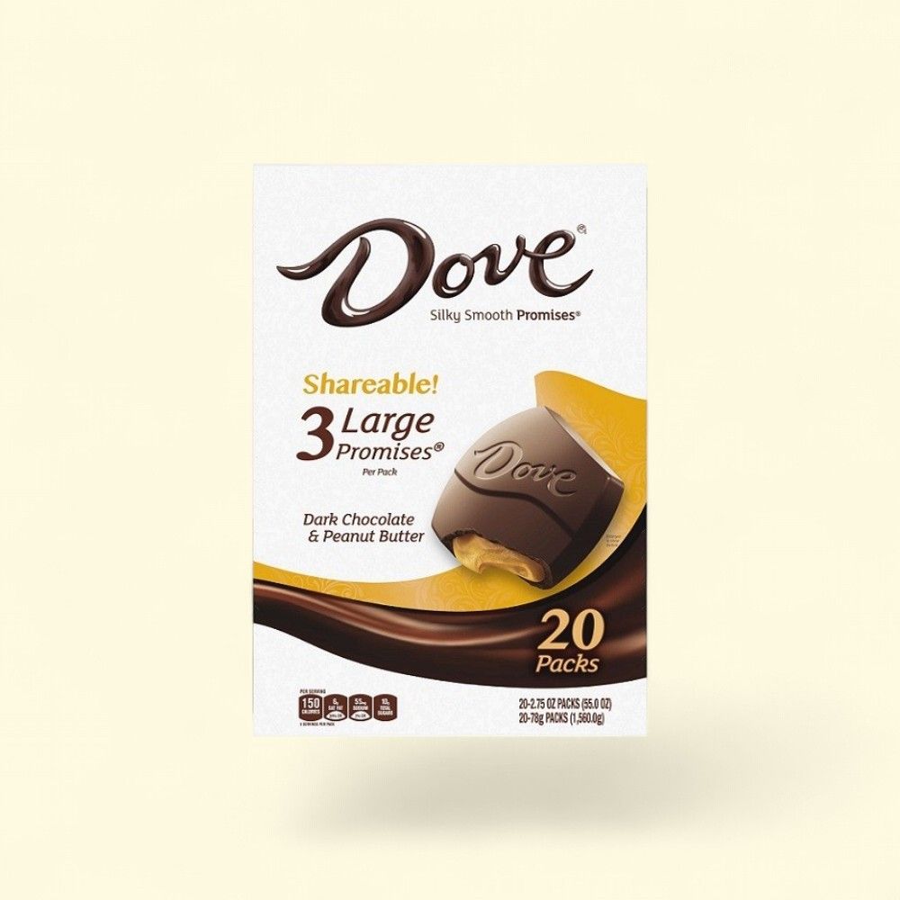 Dove King Size Dark Chocolate Peanut Butter Candy Bars — authentic US product shipped worldwide by Treatspree