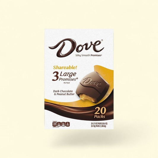 Dove King Size Dark Chocolate Peanut Butter Candy Bars — authentic US product shipped worldwide by Treatspree