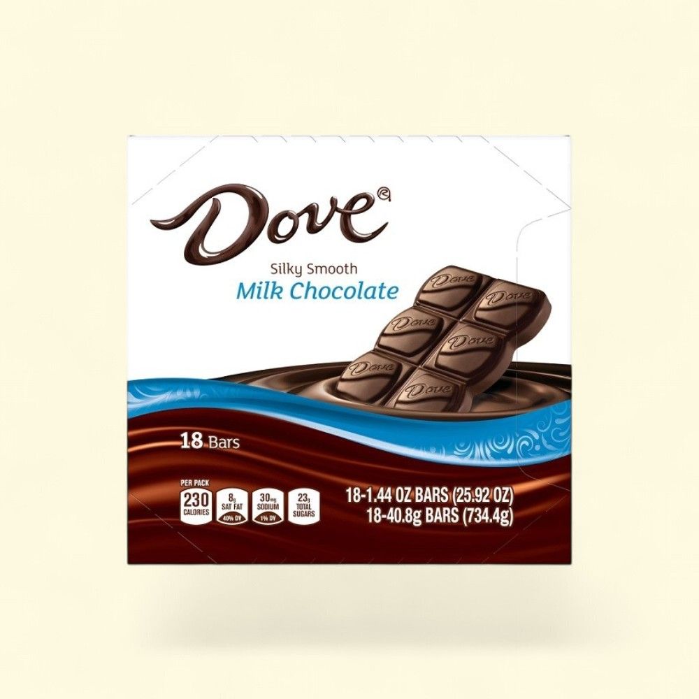 Dove Milk Chocolate Candy Bars - 18 Count — authentic US product shipped worldwide by Treatspree