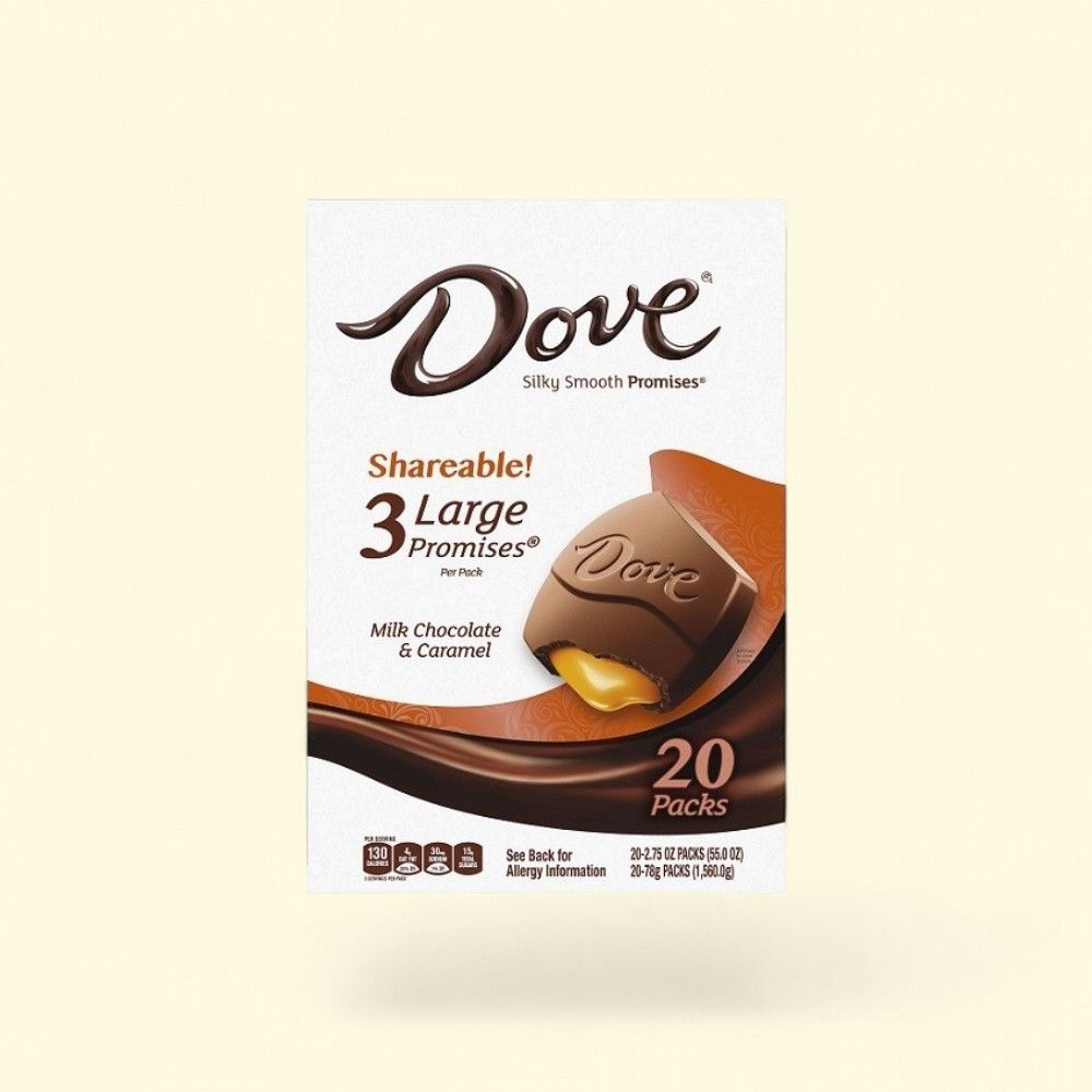Dove Milk Chocolate Caramel King Size Candy Bars 20-Count — authentic US product shipped worldwide by Treatspree