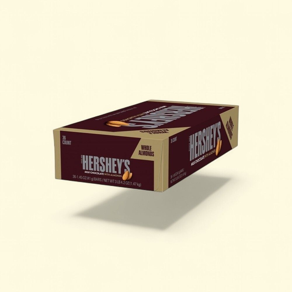Hershey's Milk Chocolate with Whole Almonds Bar, 36-Count Box — authentic US product shipped worldwide by Treatspree