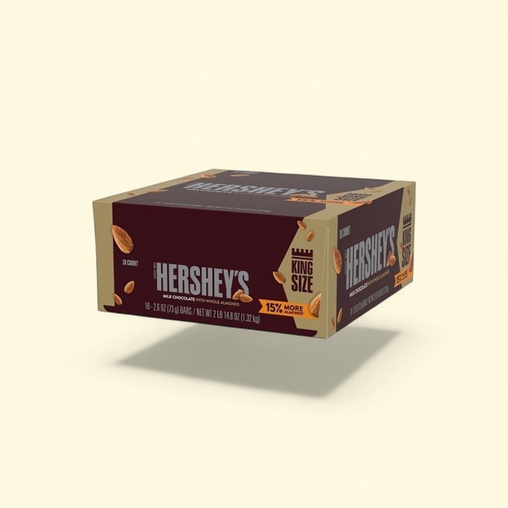 Hershey's Milk Chocolate with Almonds Bar (King Size, 18-Count) — authentic US product shipped worldwide by Treatspree
