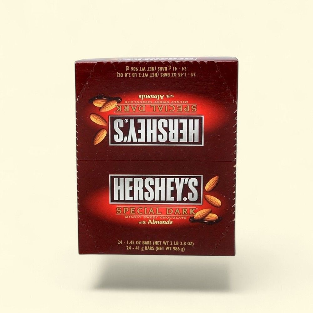 Hershey's Special Dark Mildly Sweet Chocolate with Almonds (24 Count) — authentic US product shipped worldwide by Treatspree