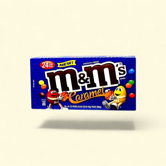 M&M's Caramel Chocolate Candies - 24 Count Pack — authentic US product shipped worldwide by Treatspree