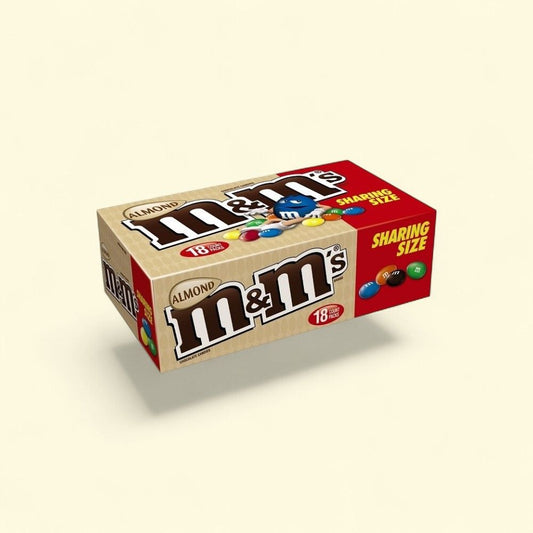 M&M's Almond King Size Milk Chocolate Candies (18 Count) — authentic US product shipped worldwide by Treatspree