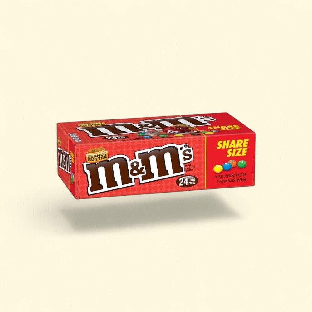 M&M's Peanut Butter King Size Candy (24 Count) — authentic US product shipped worldwide by Treatspree
