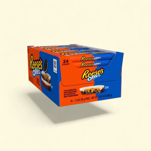Reese's Oreo Peanut Butter Cups, Milk Chocolate & White Creme (24-Count) — authentic US product shipped worldwide by Treatspree