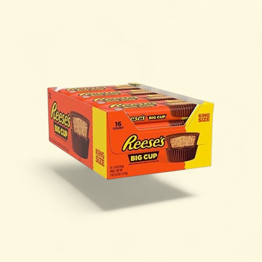 Reese's Milk Chocolate & Peanut Butter Big Cups (16 Count) — authentic US product shipped worldwide by Treatspree