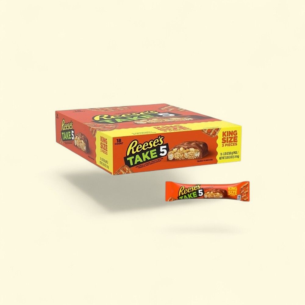 Reese's TAKE5 King Size Bar with Pretzels, Caramel, Peanut Butter - 18 Pack — authentic US product shipped worldwide by Treatspree