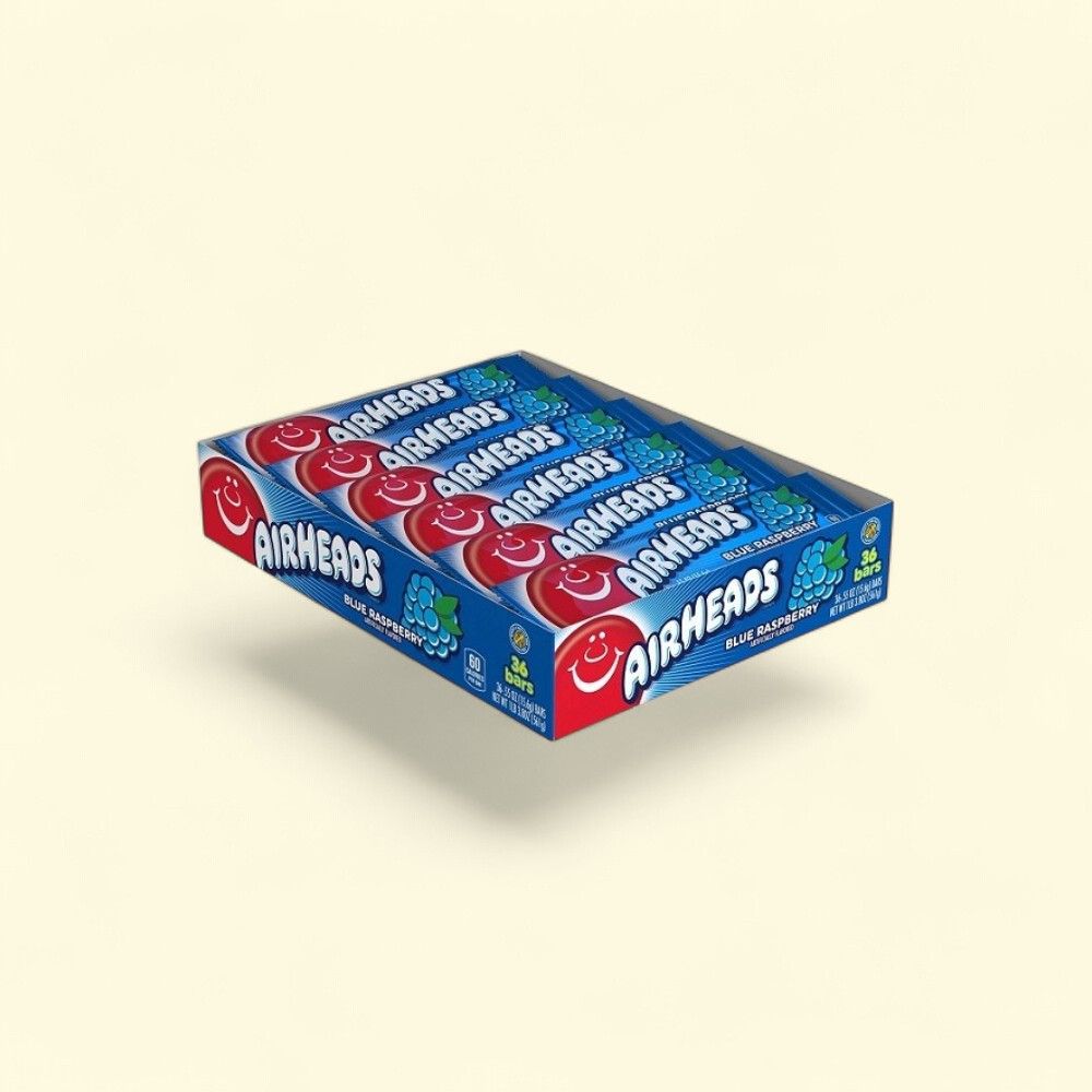 AirHeads Blue Raspberry Chewy Candy - 36 Count — authentic US product shipped worldwide by Treatspree