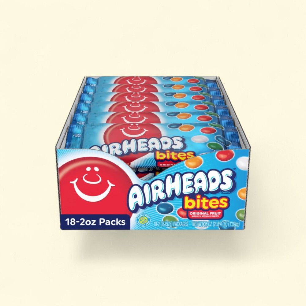 Air Heads Fruit Bites Chewy Candy (18 Count, 2 oz Each) — authentic US product shipped worldwide by Treatspree
