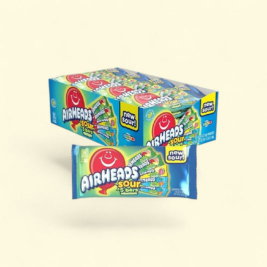 Airheads Mix & Sour Candy Bars, 5-Bar Packs (18 Count) — authentic US product shipped worldwide by Treatspree