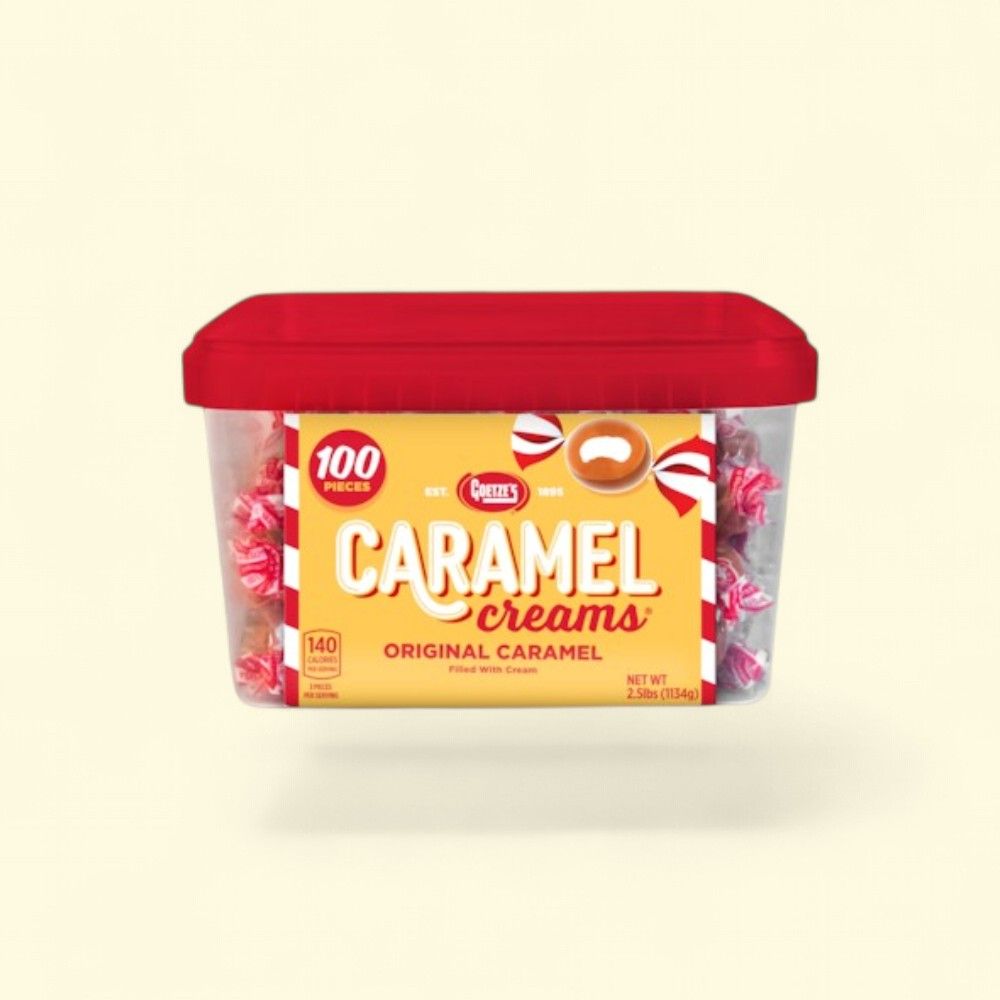 Caramel Creams Original Caramel Square Tub 100 Count — authentic US product shipped worldwide by Treatspree