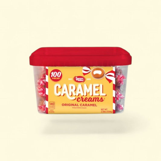 Caramel Creams Original Caramel Square Tub 100 Count — authentic US product shipped worldwide by Treatspree
