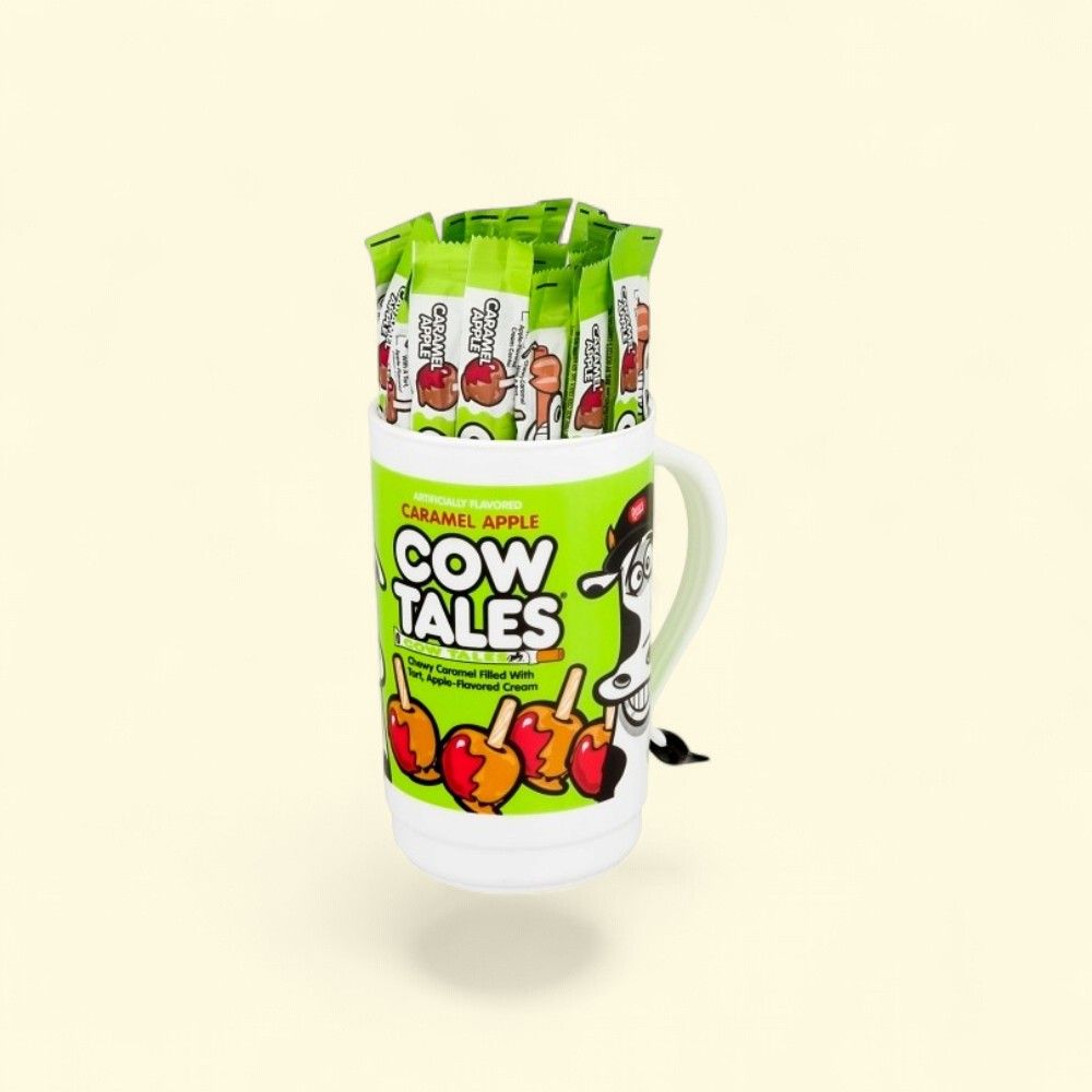 Cow Tales Caramel Apple Chewy Candy Tumbler, 100 Count (1oz Each) — authentic US product shipped worldwide by Treatspree