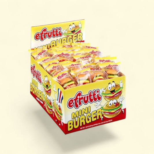 eFrutti Mini Burger Gummi Candy - 60 Count Pack — authentic US product shipped worldwide by Treatspree