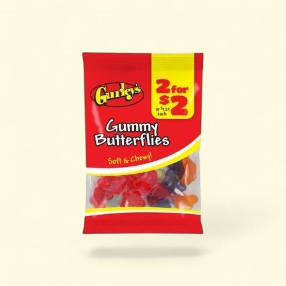 Gurley's Gummy Butterflies Candy - 12 Count, 2.5oz Each — authentic US product shipped worldwide by Treatspree