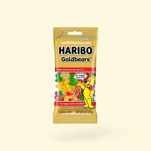Haribo Goldbears Gummy Candy Peg Bag (12 x 2oz) — authentic US product shipped worldwide by Treatspree