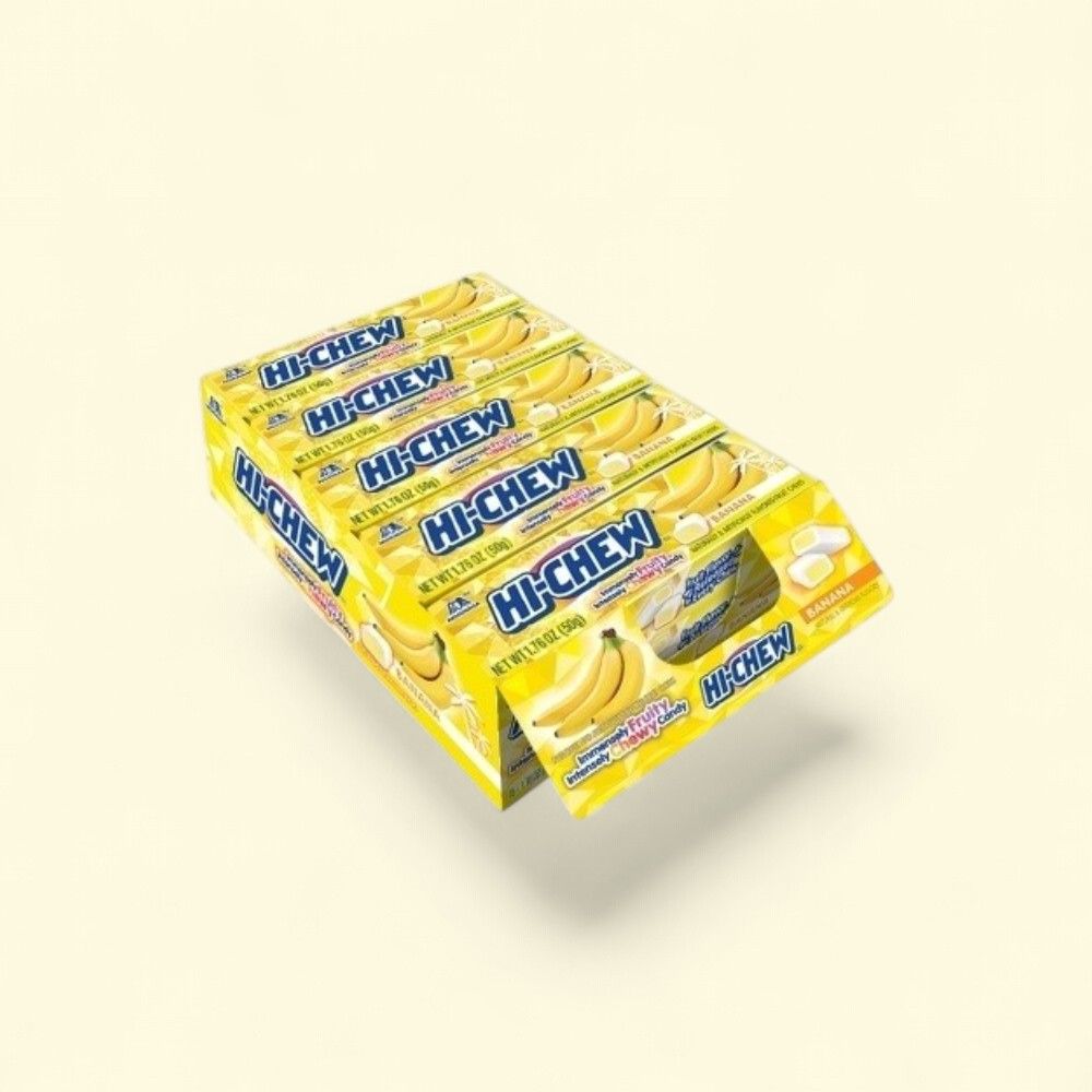 Hi-Chew Banana Fruit Chews Stick 15-Count Pack — authentic US product shipped worldwide by Treatspree