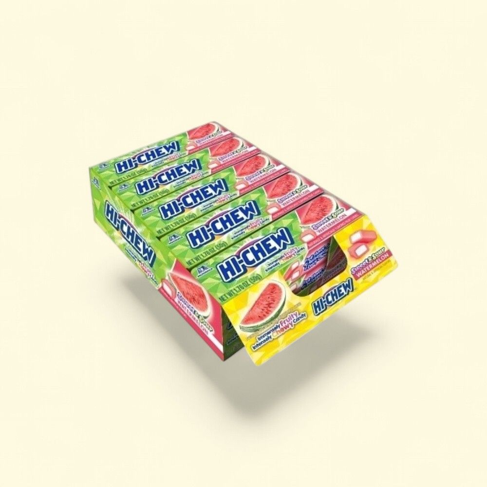 HI-CHEW Sweet & Sour Watermelon Fruit Chews (15-Count) — authentic US product shipped worldwide by Treatspree