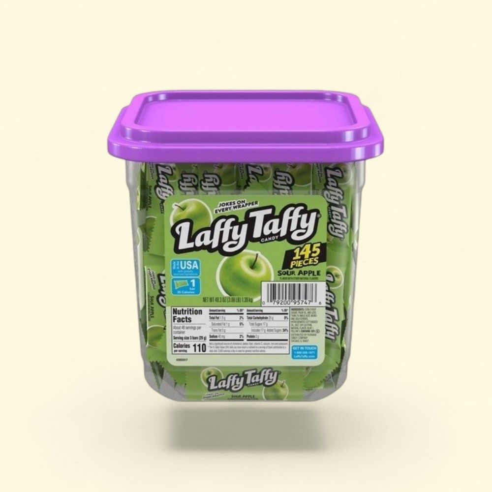 Laffy Taffy Sour Apple Jar 145ct — authentic US product shipped worldwide by Treatspree