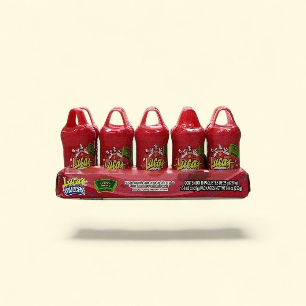 Lucas Muecas Cherry Flavor Candy, 10-Count — authentic US product shipped worldwide by Treatspree