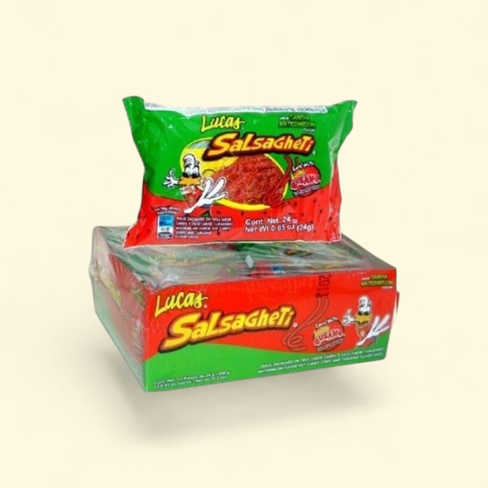 Lucas Salsaghetti Watermelon Candy - 12 Count — authentic US product shipped worldwide by Treatspree
