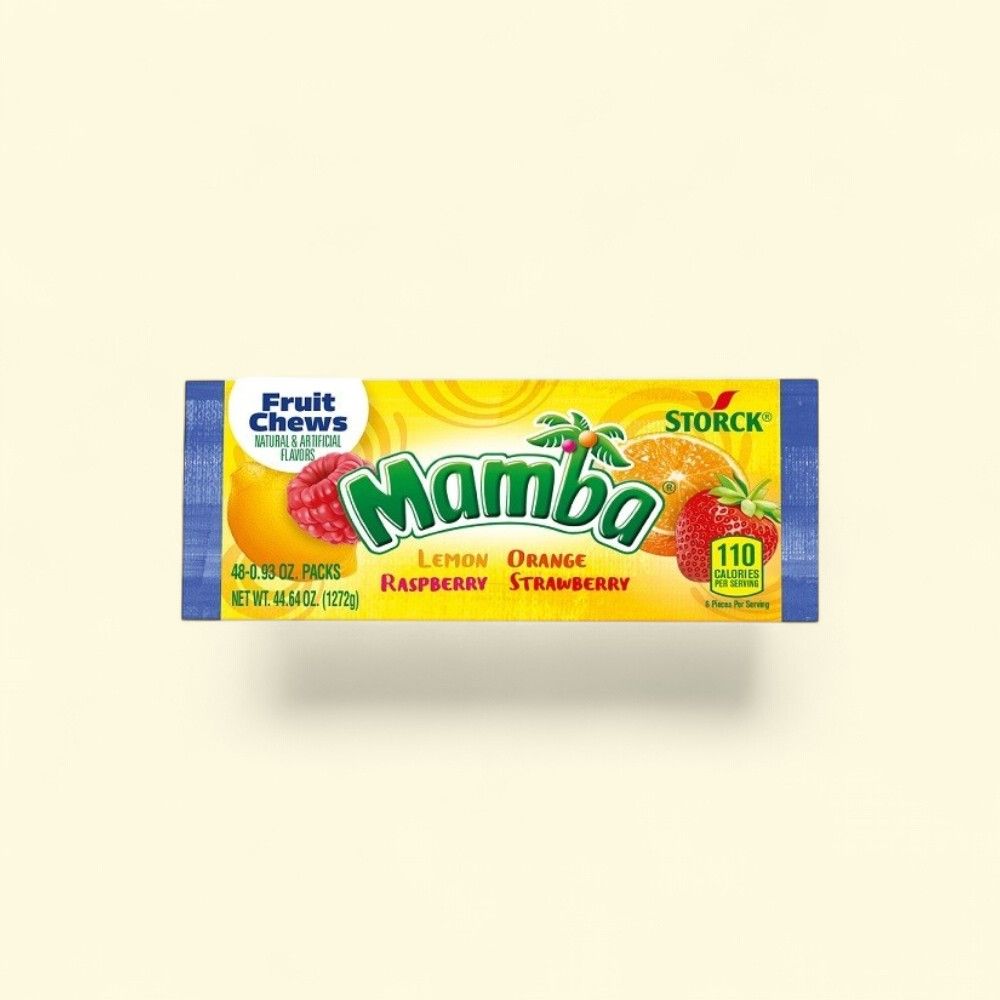 Mamba Fruit Chews Candy, Assorted Flavors, 48 Count (0.93oz each) — authentic US product shipped worldwide by Treatspree