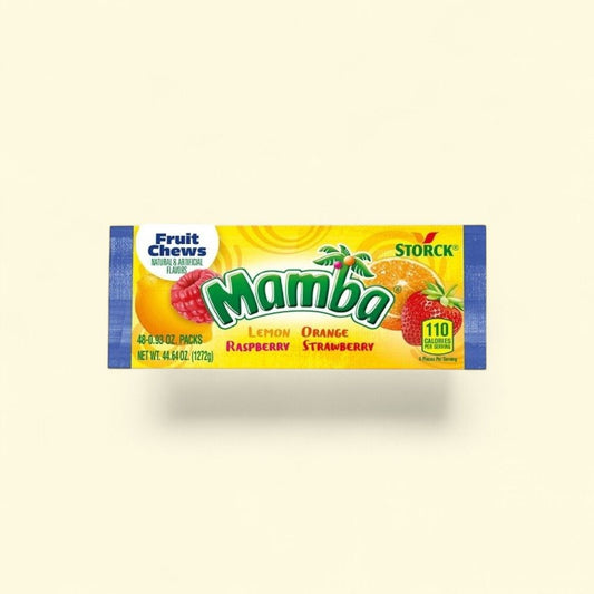 Mamba Fruit Chews Candy, Assorted Flavors, 48 Count (0.93oz each) — authentic US product shipped worldwide by Treatspree