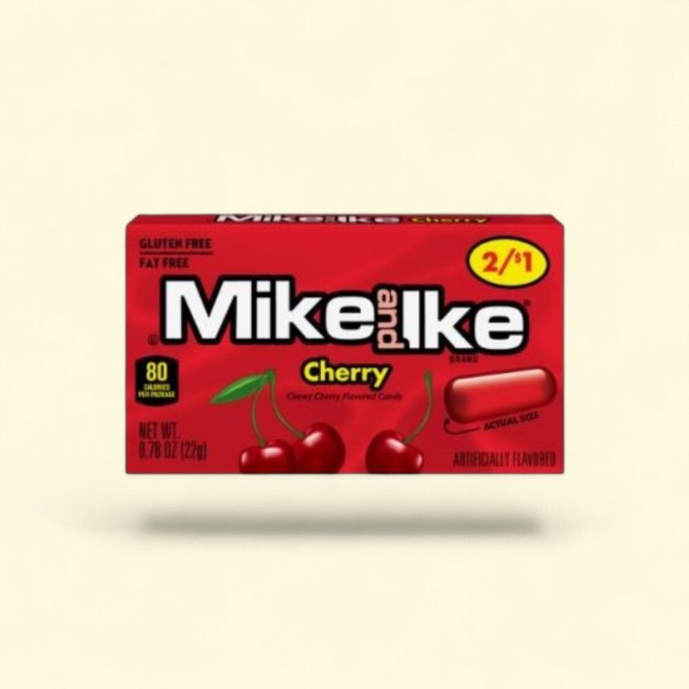 Mike and Ike Cherry Chewy Candies, 24-Count Box — authentic US product shipped worldwide by Treatspree