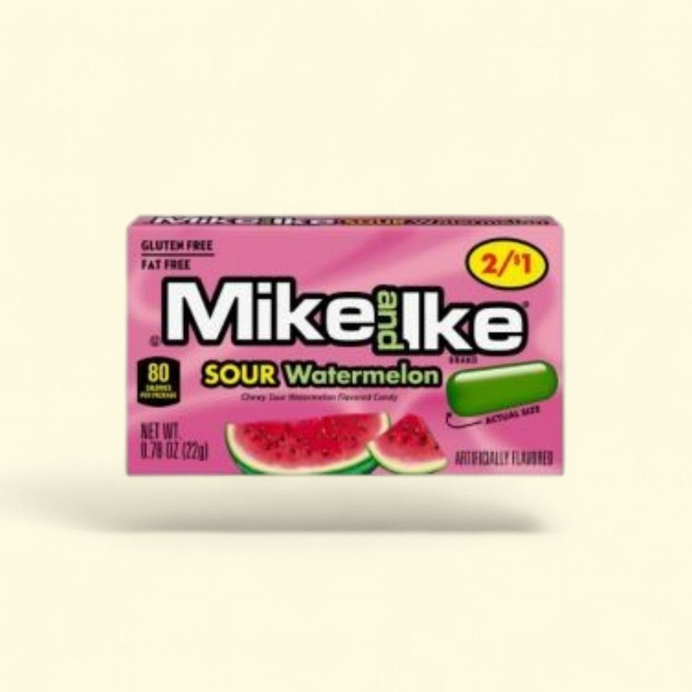 Mike and Ike Sour Watermelon Candy, 24 Count — authentic US product shipped worldwide by Treatspree