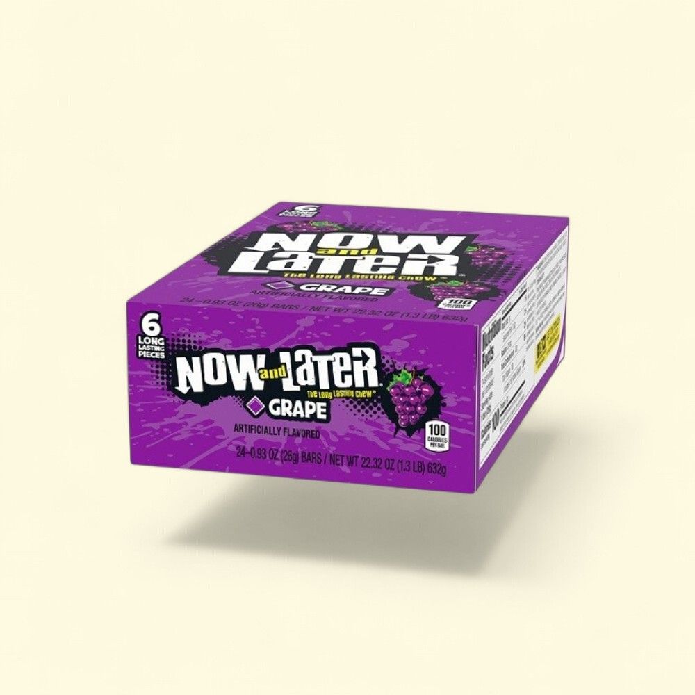 Now & Later Grape Chewy Candy (24-Pack) — authentic US product shipped worldwide by Treatspree