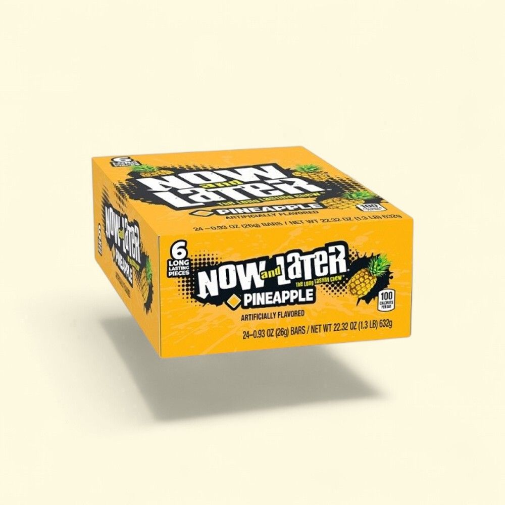 Now & Later Pineapple Chewy Candy, 24 Count — authentic US product shipped worldwide by Treatspree