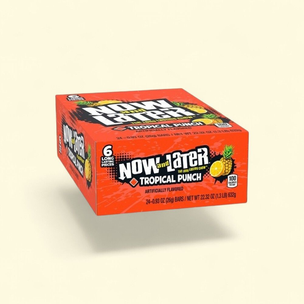 Now & Later Tropical Punch Chewy Candy (24 Count) — authentic US product shipped worldwide by Treatspree