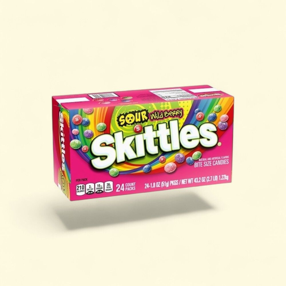 Skittles Sour Wild Berry Bite Size Candies - 24 x 1.8oz Packs — authentic US product shipped worldwide by Treatspree
