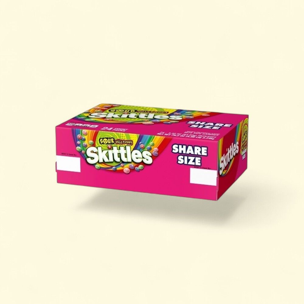 Skittles Sour Wild Berry Candies 24-Count, 3.3oz — authentic US product shipped worldwide by Treatspree