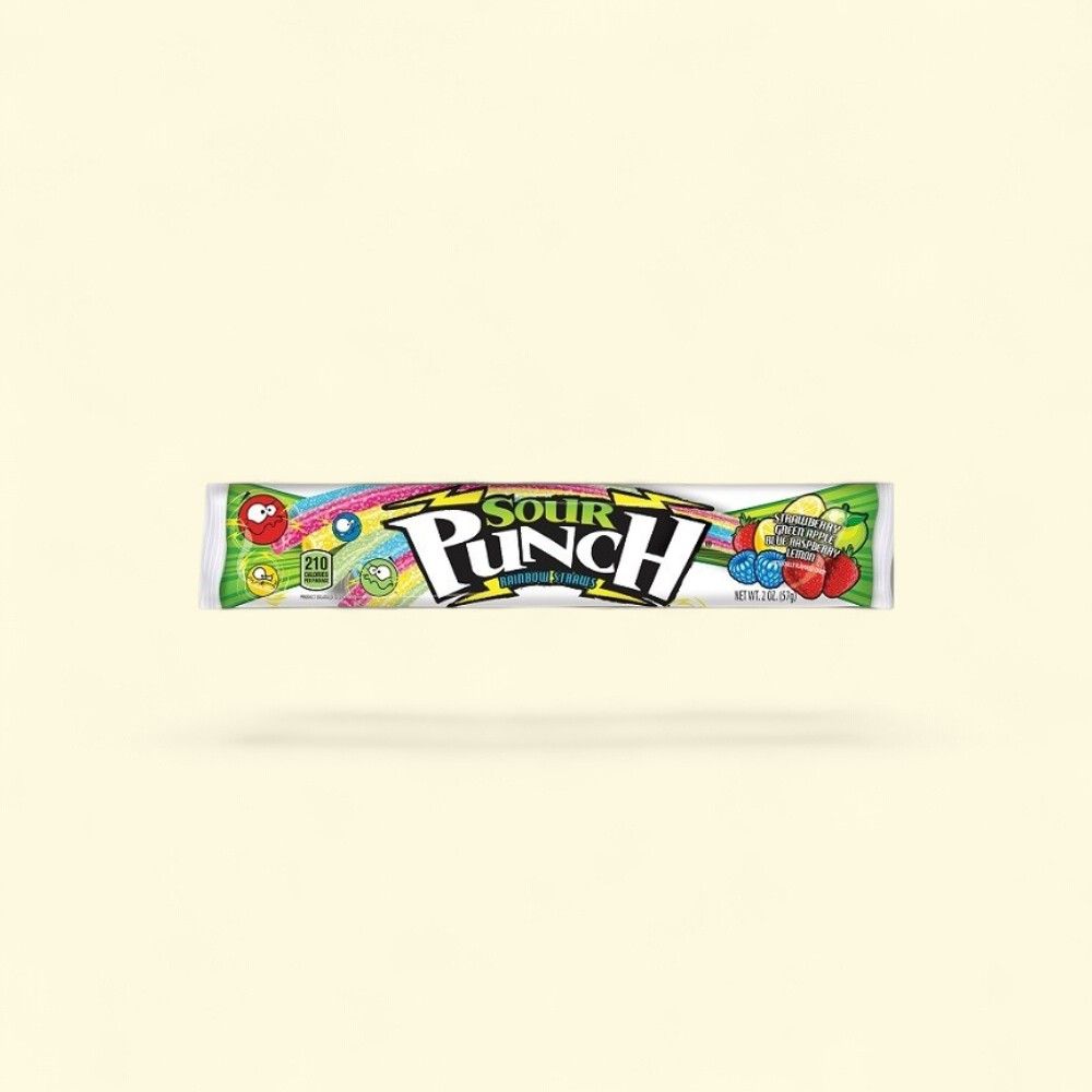 Sour Punch Rainbow Straws Candy, 24 Count — authentic US product shipped worldwide by Treatspree