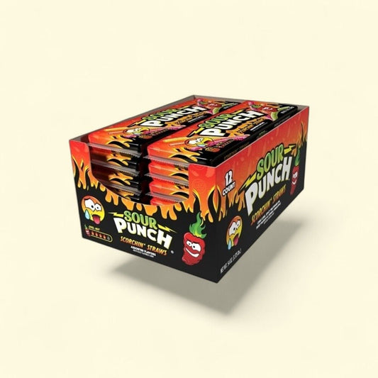 Sour Punch Scorchin' Straws Assorted Candy - authentic US product shipped worldwide by Treatspree