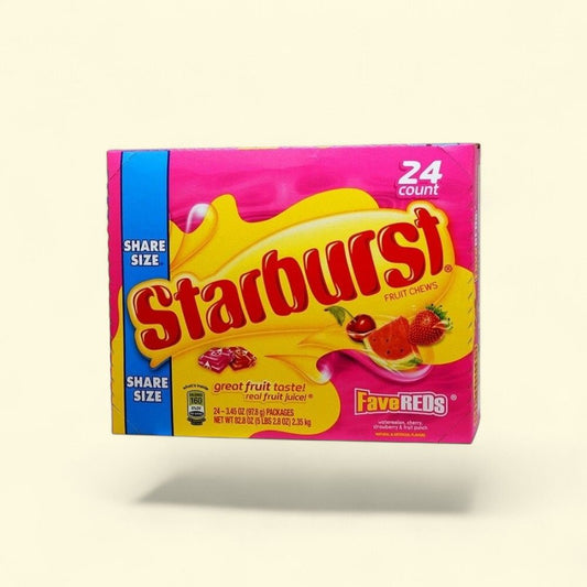 Starburst Favored King Size Chewy Candy (24 Count) — authentic US product shipped worldwide by Treatspree