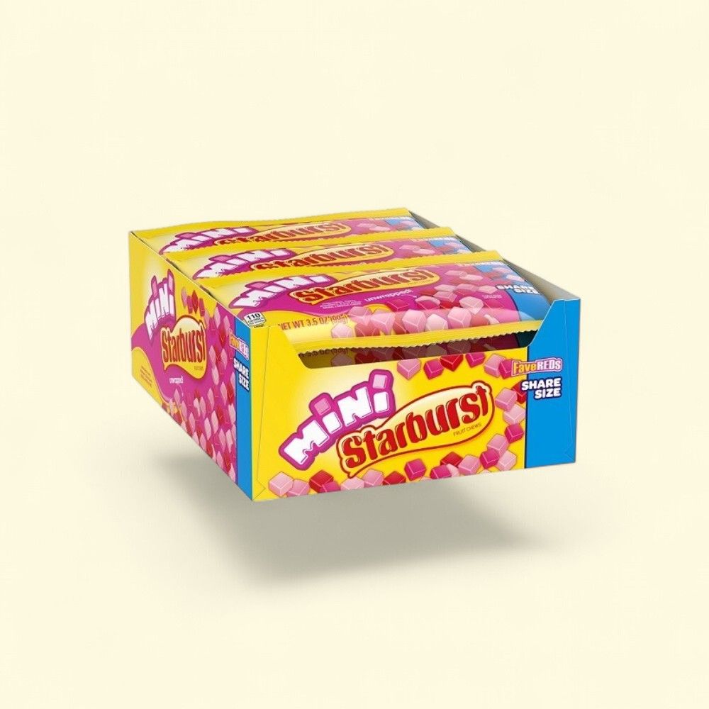 Starburst Mini Fruit Chews - FaveRED Flavor - King Size 15ct — authentic US product shipped worldwide by Treatspree