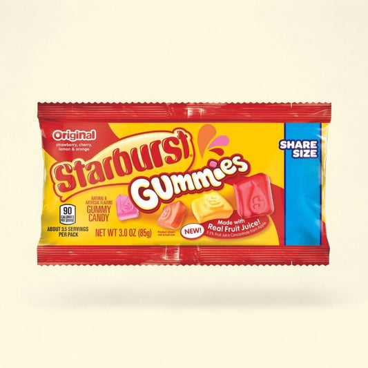 Starburst Original Gummies - King Size 3oz (85g) 15-Count — authentic US product shipped worldwide by Treatspree