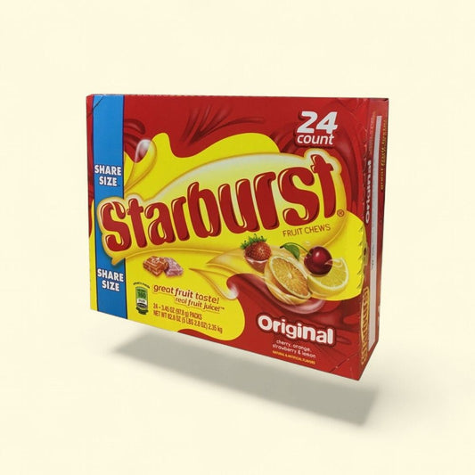 Starburst Original King Size Candy Chews (24 Count) — authentic US product shipped worldwide by Treatspree