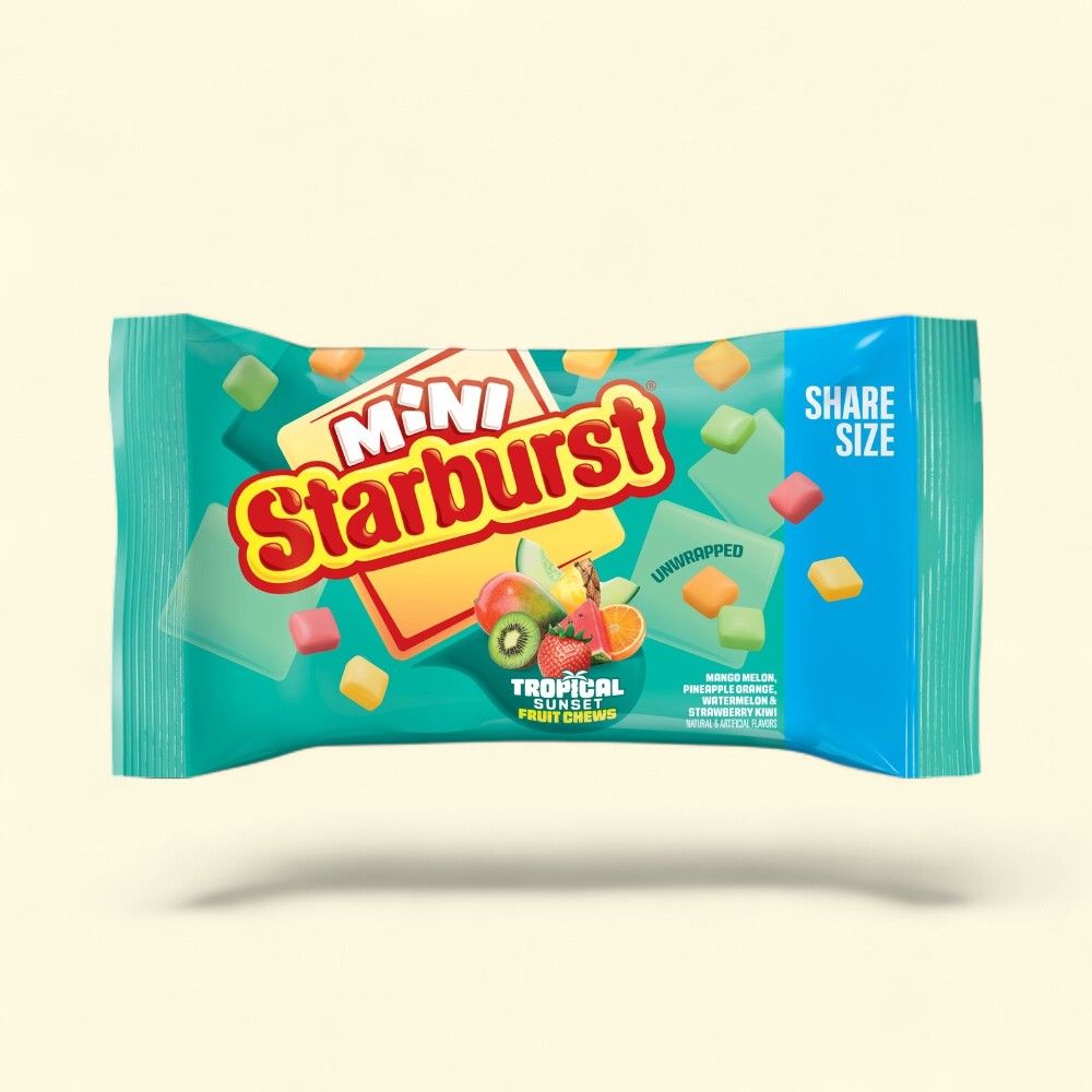 Starburst Tropical Sunset Fruit Chews - 15 Count (3.5oz) — authentic US product shipped worldwide by Treatspree