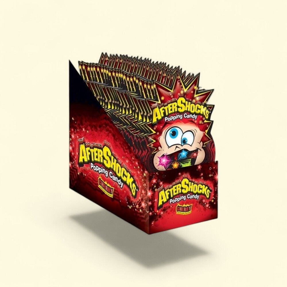 Aftershock Cherry Popping Candy, 24 Count (0.33oz Each) — authentic US product shipped worldwide by Treatspree