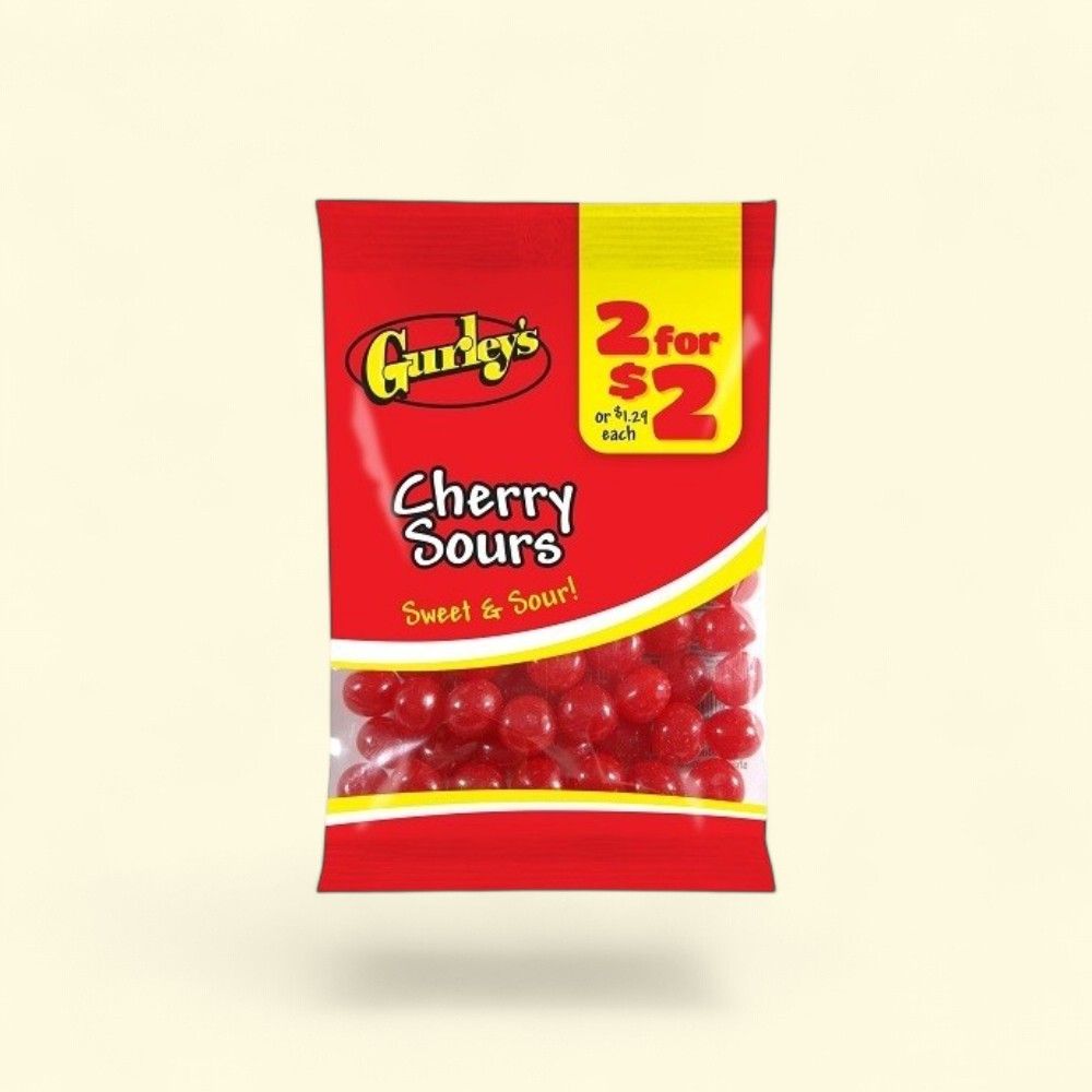 Gurley's Cherry Sours Candy - 12 Count, 2.5 oz Each — authentic US product shipped worldwide by Treatspree