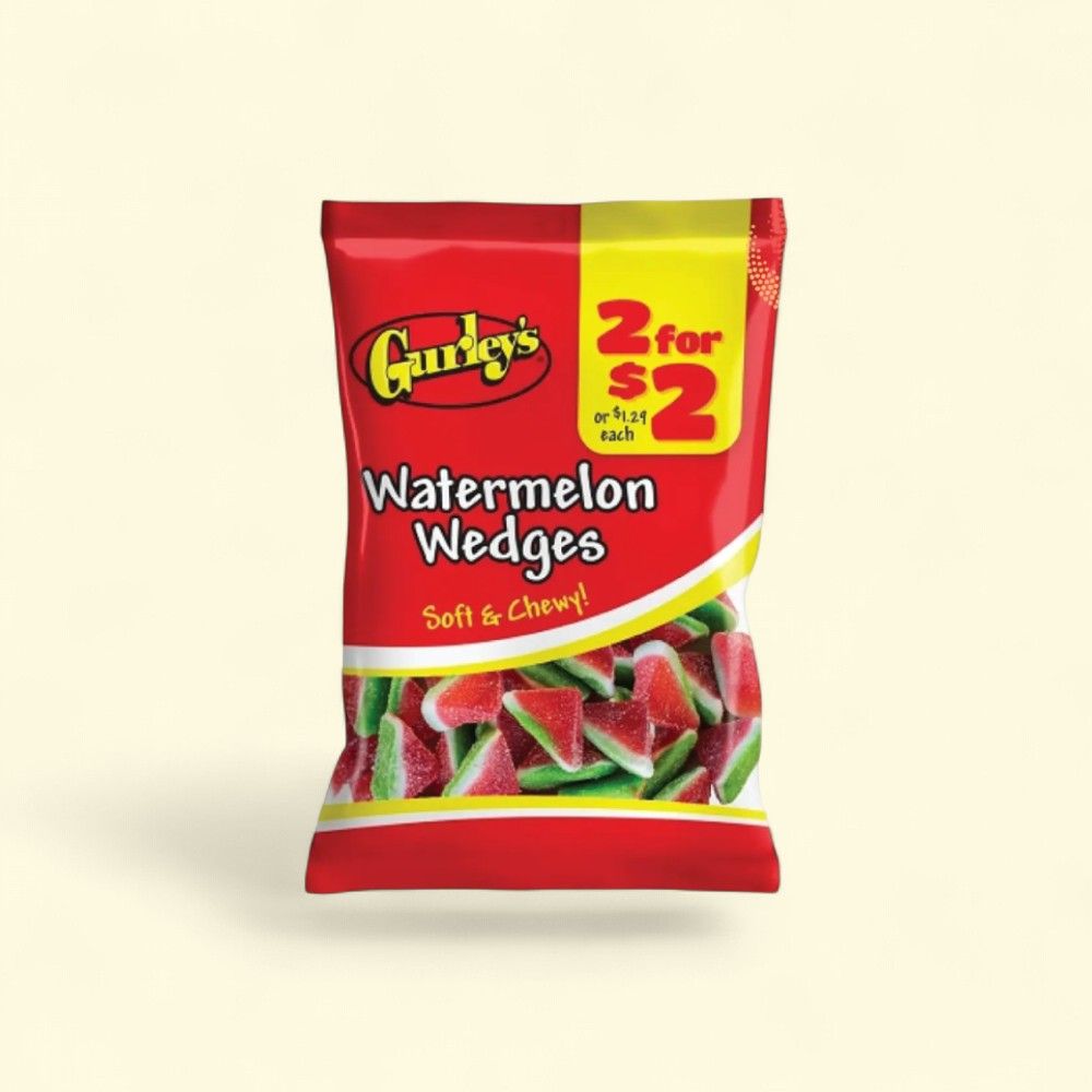 Gurley's Watermelon Candy Wedges, 12 x 2.5oz Packs — authentic US product shipped worldwide by Treatspree