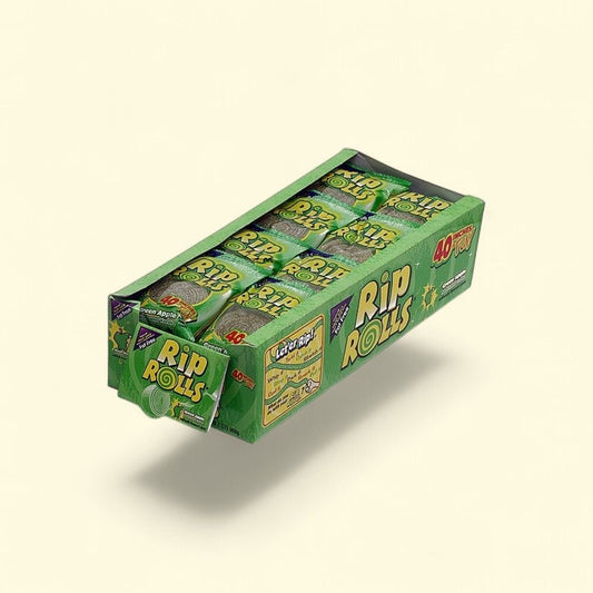 Rip Rolls Apple Flavor Candy - 24 Count Display Carton — authentic US product shipped worldwide by Treatspree