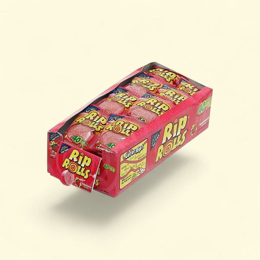 Rip Rolls Cherry Flavor Candy 24-Count, 1.4 oz Each — authentic US product shipped worldwide by Treatspree