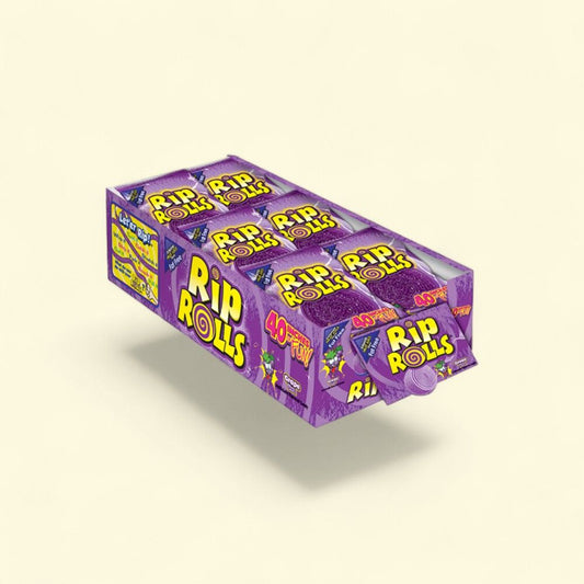Rip Rolls Grape Chewy Candy, 24 Count, 1.4 oz Each — authentic US product shipped worldwide by Treatspree