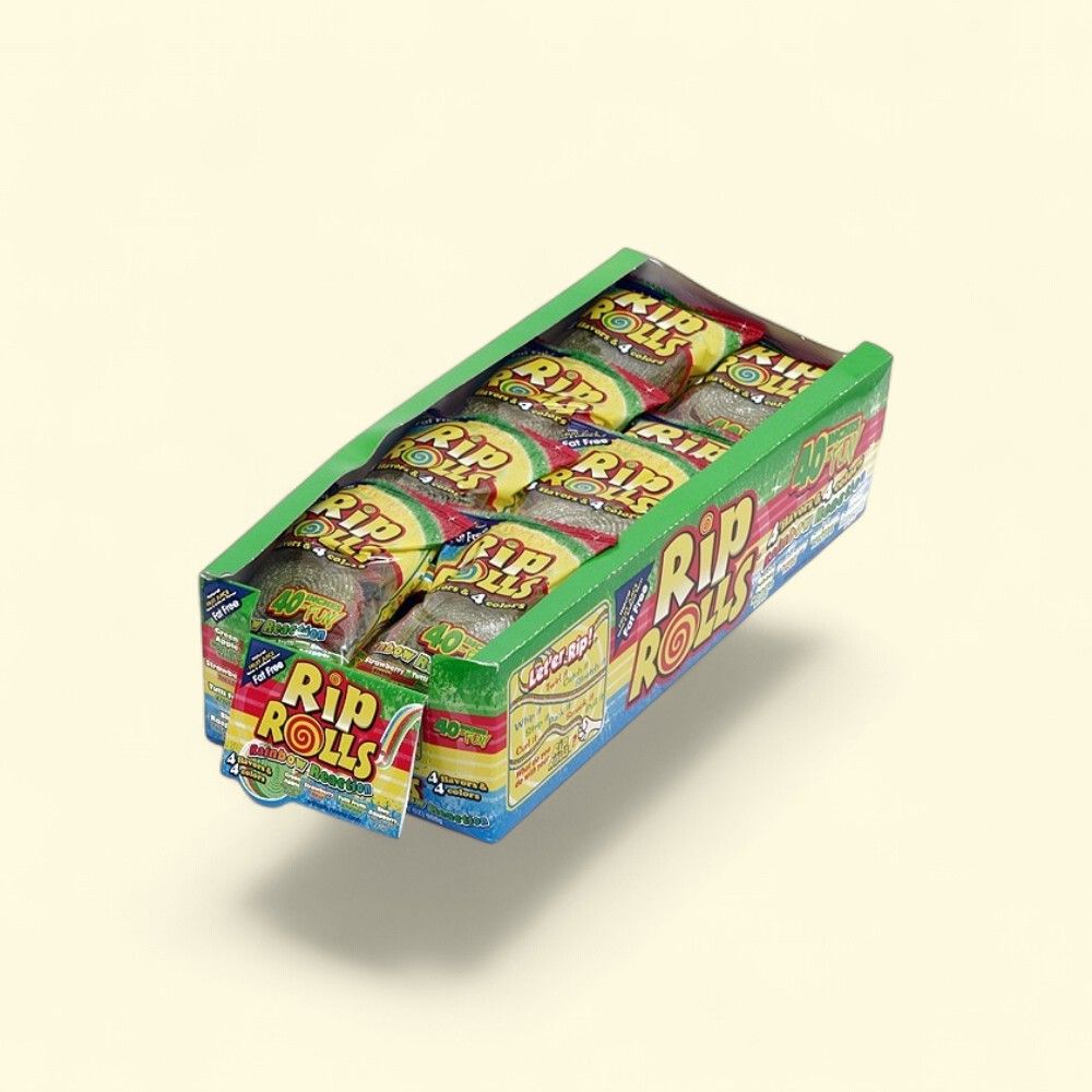 Rip Rolls Rainbow Reaction Chewy Candy - 24 Pack — authentic US product shipped worldwide by Treatspree